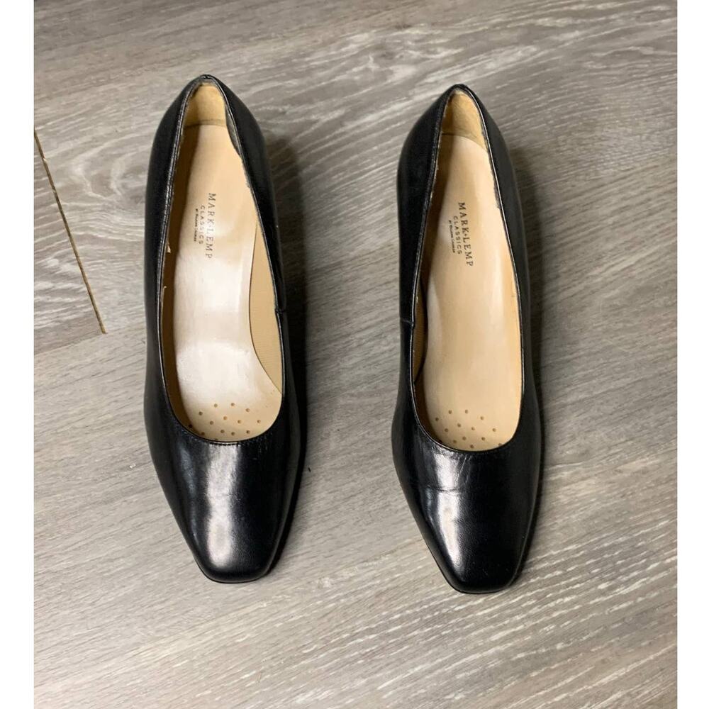 MARK LEMP Classics By Walking Cradles Women's Heel Leather Black Size 6.5 WW